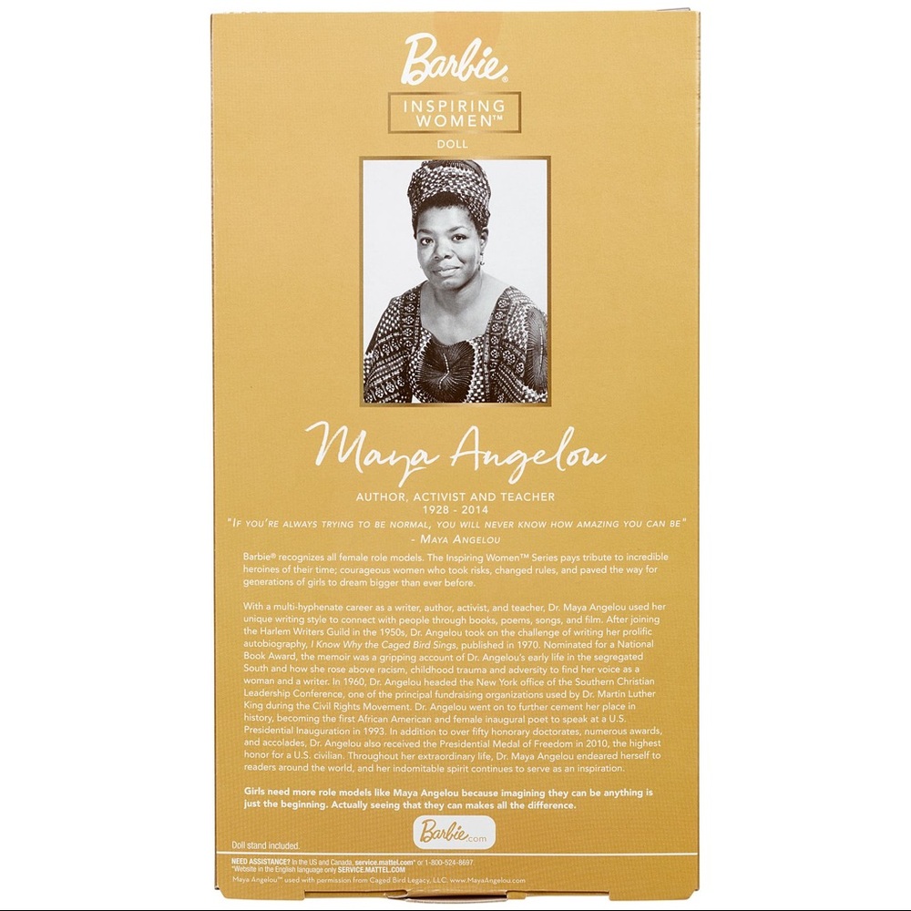 Dr. Maya Angelou Barbie Inspiring Women Doll - Picture 3 of 9